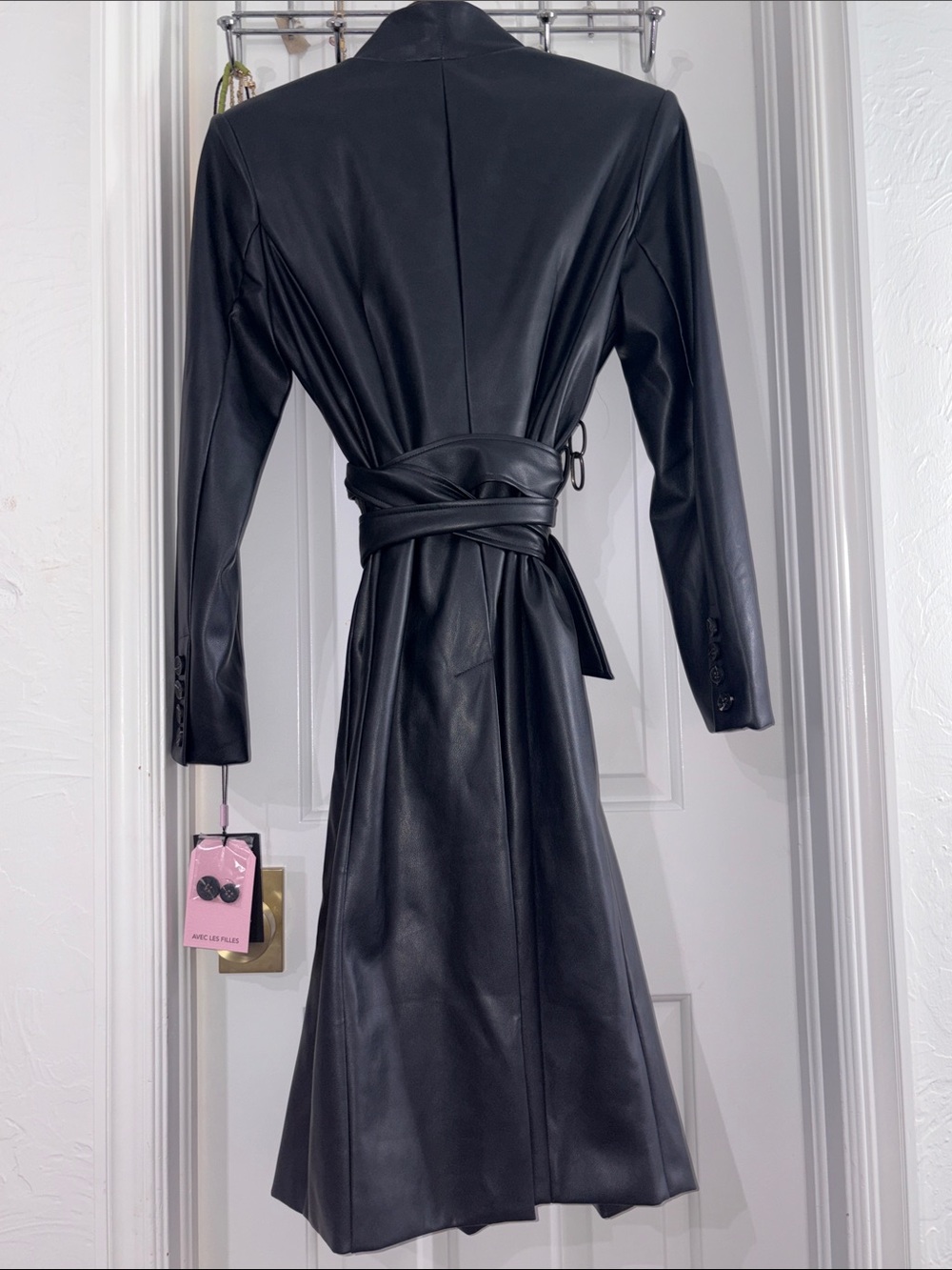NWT AVEC LES FILLES  Carbon Long Line Silhouette Waist Cinched Coat  NWT - Picture 11 of 11